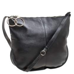 Pre Owned Nina Ricci Black Leather Large Kuti Hobo with Purse