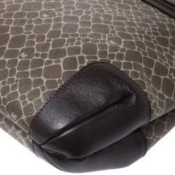 Nina Ricci Dark Beige/Brown Vintage Coated Canvas and Leather Tote