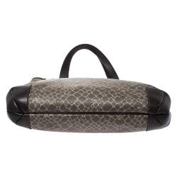 Nina Ricci Dark Beige/Brown Vintage Coated Canvas and Leather Tote