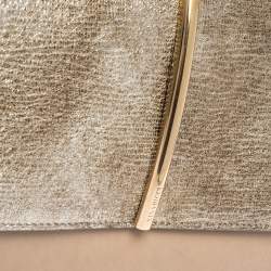 Pre Owned Nina Ricci Metallic Gold/Beige Leather and Suede Arc Shoulder Bag