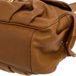 Nina Ricci Brown Leather Front Pocket Flap Shoulder Bag