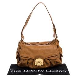 Nina Ricci Brown Leather Front Pocket Flap Shoulder Bag