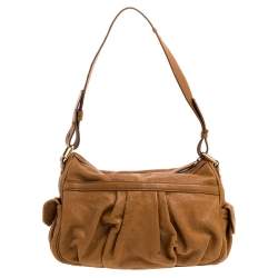 Nina Ricci Brown Leather Front Pocket Flap Shoulder Bag
