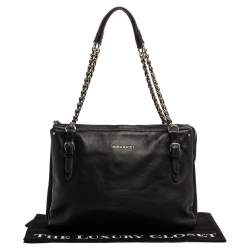 Pre Owned Nina Ricci Black Leather Chain Tote