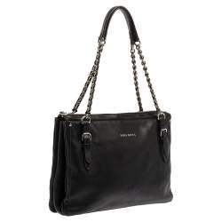 Pre Owned Nina Ricci Black Leather Chain Tote