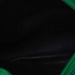 Nina Ricci Green Leather Bow Zip Around Pouch