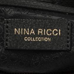 Pre Owned Nina Ricci Black Leather Zipped Tote