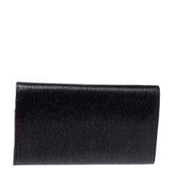 Pre Owned Nina Ricci Black Leather Flap Continental Wallet