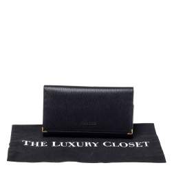 Pre Owned Nina Ricci Black Leather Flap Continental Wallet