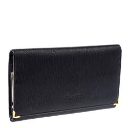 Pre Owned Nina Ricci Black Leather Flap Continental Wallet