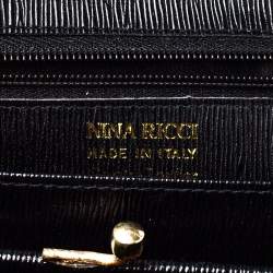 Pre Owned Nina Ricci Black Leather Flap Continental Wallet