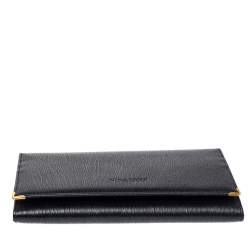 Pre Owned Nina Ricci Black Leather Flap Continental Wallet