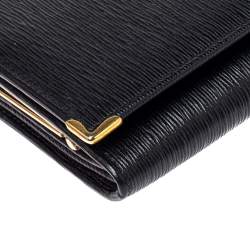 Pre Owned Nina Ricci Black Leather Flap Continental Wallet