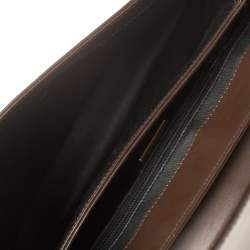 Nina Ricci Brown Leather Flap Chain Shoulder Bag