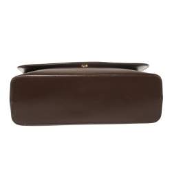 Nina Ricci Brown Leather Flap Chain Shoulder Bag