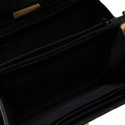 Pre Owned Nina Ricci Black Leather And Nylon Flap Chain Shoulder Bag