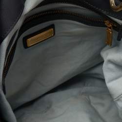 Nina Ricci Dark Grey Pleated Leather Chain Hobo 