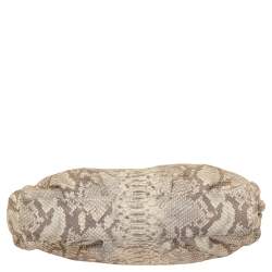 Nina Ricci Beige Python Embossed Leather Clutch