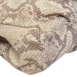Nina Ricci Beige Python Embossed Leather Clutch