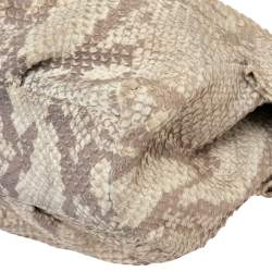 Nina Ricci Beige Python Embossed Leather Clutch