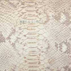 Nina Ricci Beige Python Embossed Leather Clutch
