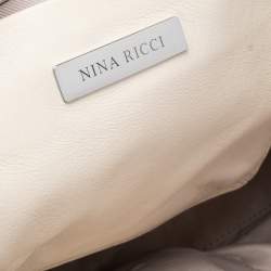 Nina Ricci Beige Python Embossed Leather Clutch