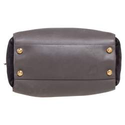 Nina Ricci Grey Leather and Suede Medium Marche Tote