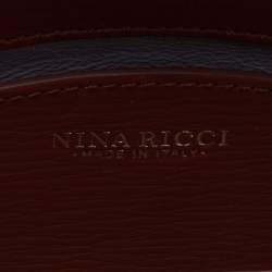 Nina Ricci Brown Leather Arc Clutch