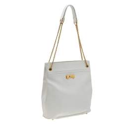 Nina Ricci White Leather Chain Shoulder Bag