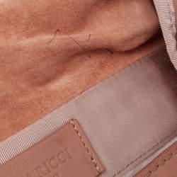 Nina Ricci Rose Beige Leather and Fabric Liane Top Handle Bag