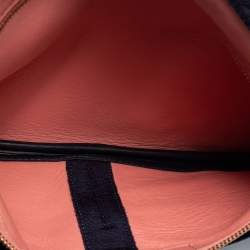Nina Ricci Navy Blue Crinkle Patent Leather Bow Envelope Flap Clutch