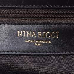 Nina Ricci Dark Brown/Beige Coated Canvas And Python Satchel