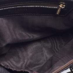 Nina Ricci Dark Brown/Beige Coated Canvas And Python Satchel