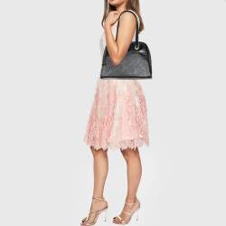 Nina Ricci Black Logo Nylon and Leather Zip Satchel 