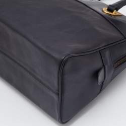 Nina Ricci Black Logo Nylon and Leather Zip Satchel 
