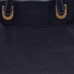 Nina Ricci Black Logo Nylon and Leather Zip Satchel 
