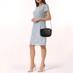 Nina Ricci Black Printed Coated Canvas Logo Shoulder Bag