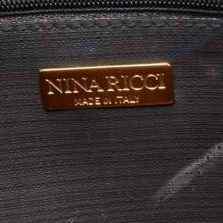 Nina Ricci Black Printed Coated Canvas Logo Shoulder Bag