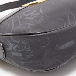 Nina Ricci Black Printed Coated Canvas Logo Shoulder Bag