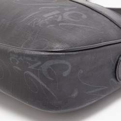 Nina Ricci Black Printed Coated Canvas Logo Shoulder Bag