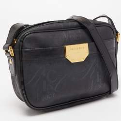 Nina Ricci Black Printed Coated Canvas Logo Shoulder Bag