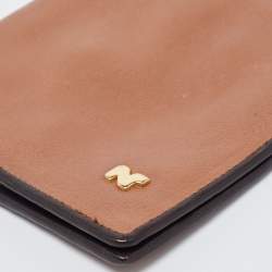 Nina Ricci Two Tone Brown Leather Bifold Compact Wallet
