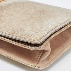 Nina Ricci Gold Leather and Suede Arc Clutch