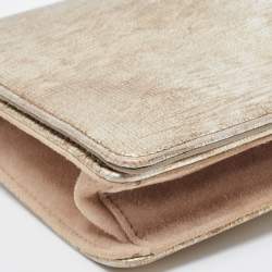 Nina Ricci Gold Leather and Suede Arc Clutch