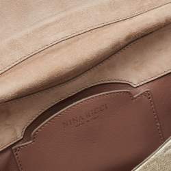 Nina Ricci Gold Leather and Suede Arc Clutch