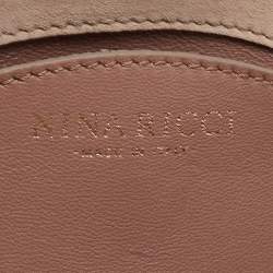 Nina Ricci Gold Leather and Suede Arc Clutch