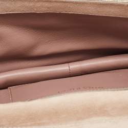 Nina Ricci Gold Leather and Suede Arc Clutch