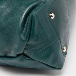 Nina Ricci Green Leather Flap Top Handle Bag