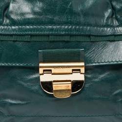 Nina Ricci Green Leather Flap Top Handle Bag