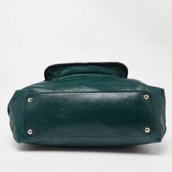 Nina Ricci Green Leather Flap Top Handle Bag